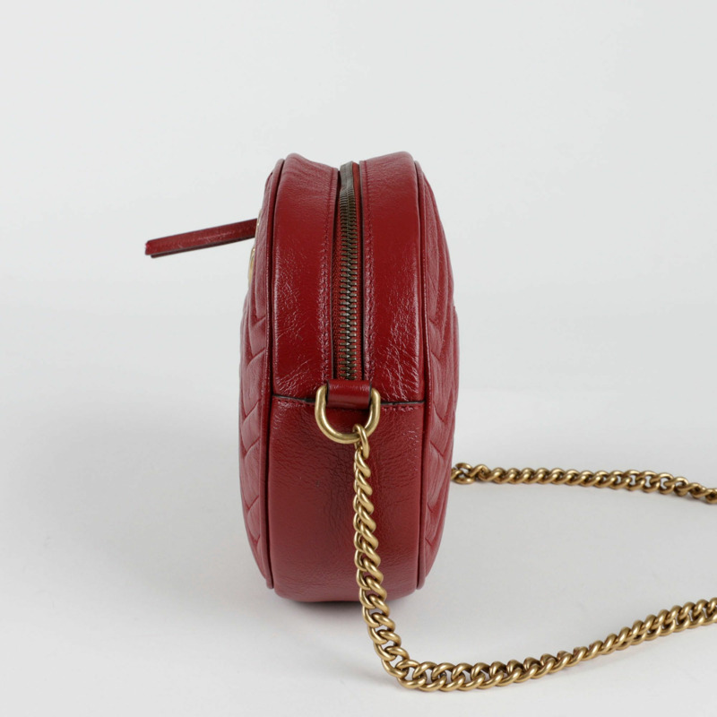 GUCCI GG Marmont 迷你圓形肩斜背包-2