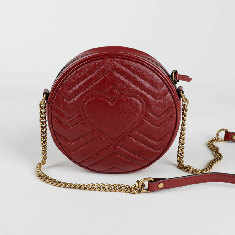 GUCCI GG Marmont 迷你圓形肩斜背包-3