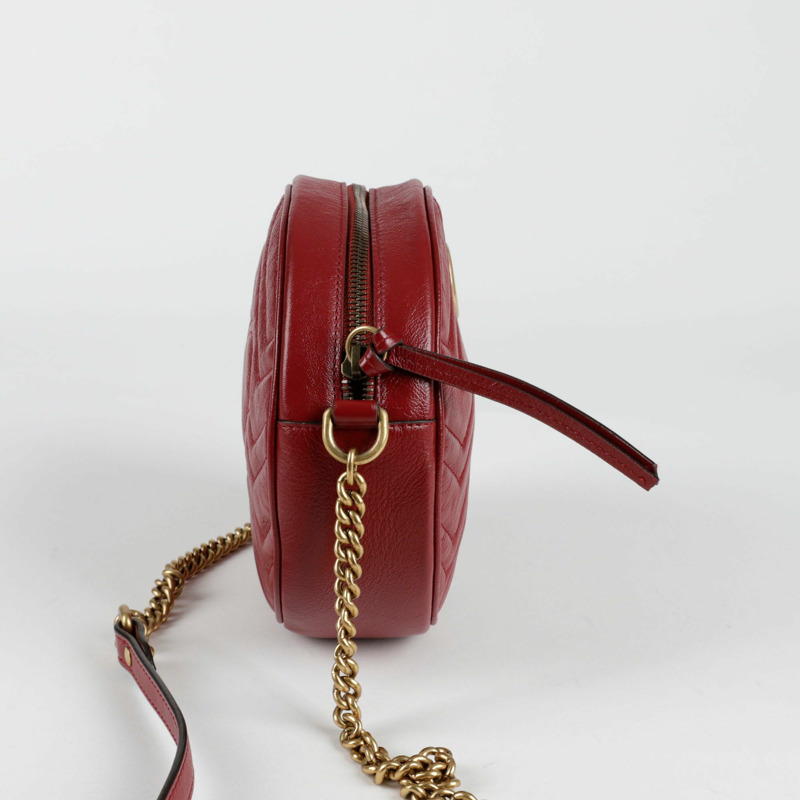 GUCCI GG Marmont 迷你圓形肩斜背包-4