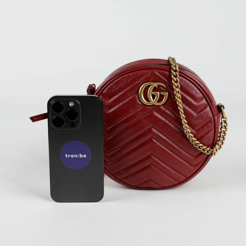 GUCCI GG Marmont 迷你圓形肩斜背包-6