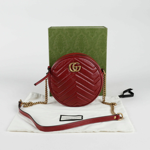 GUCCI GG Marmont迷你圓形肩斜背包