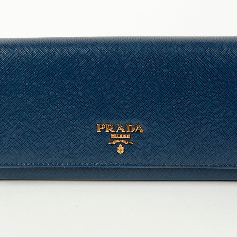 PRADA 金屬標誌長皮夾-2