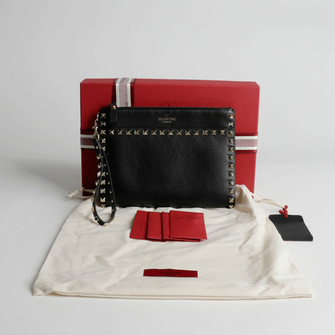 VALENTINO Rockstud 肩帶手拿包