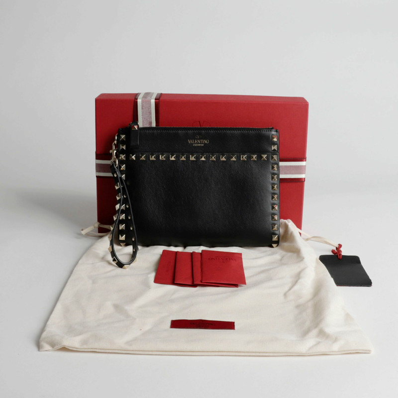 VALENTINO Rockstud 肩帶手拿包-0