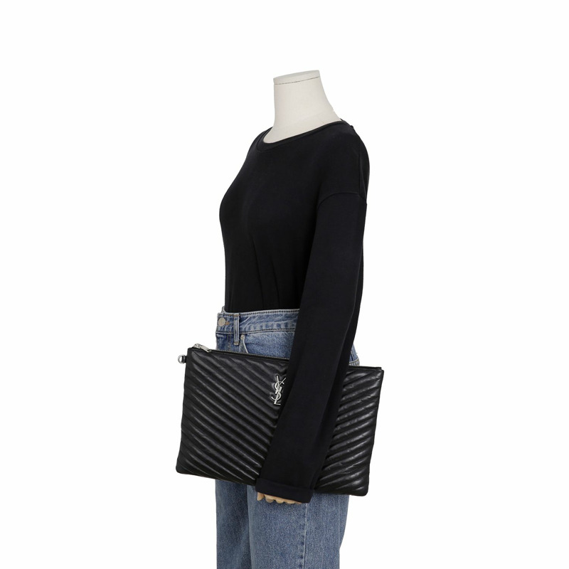 SAINT LAURENT Monogram 資料夾手拿包 440222-11