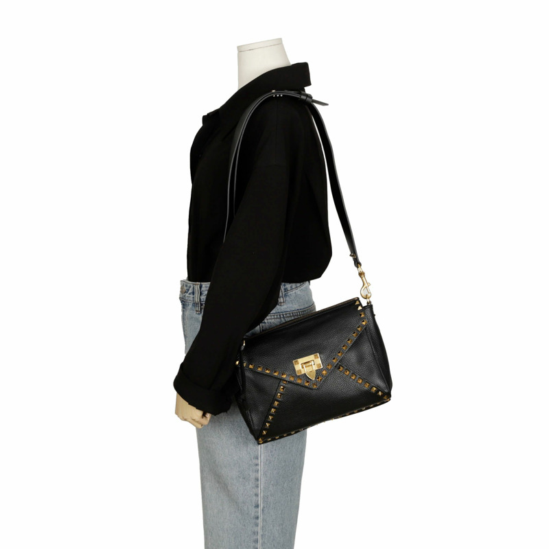 VALENTINO Rockstud 肩斜背包 2B0E56-9