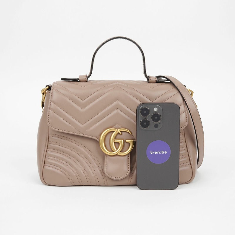 GUCCI GG Marmont 小號頂部提把托特單肩包-8