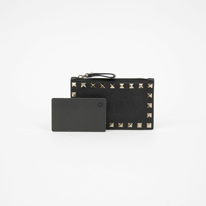VALENTINO Rockstud 拉鍊卡包錢包-9
