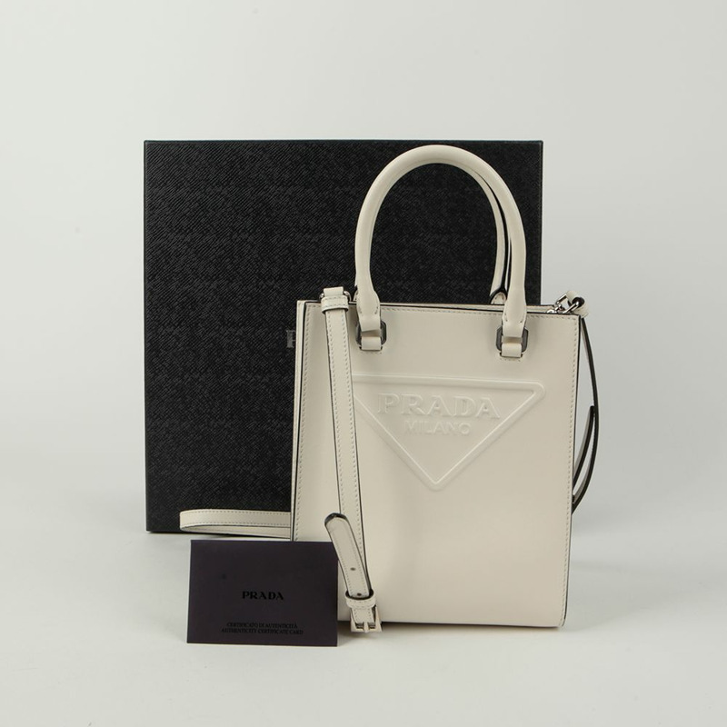 【包稅】PRADA 壓花Logo小號手提單肩包-0