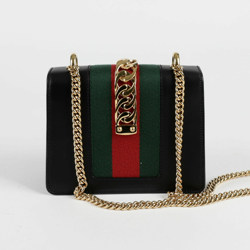 GUCCI 銀色迷你肩斜背包-4