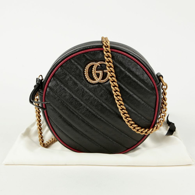 【包稅】GUCCI 550154 Marmont 迷你圓形單肩斜背包-0