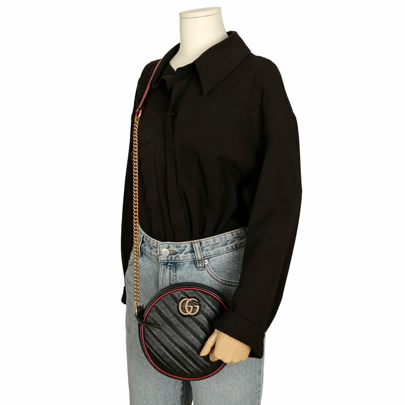 【包稅】GUCCI 550154 Marmont 迷你圓形單肩斜背包-8