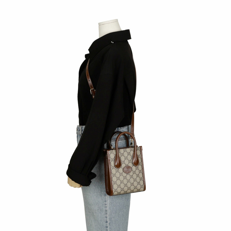 GUCCI 互扣式 G 迷你托特單肩包 671623-8