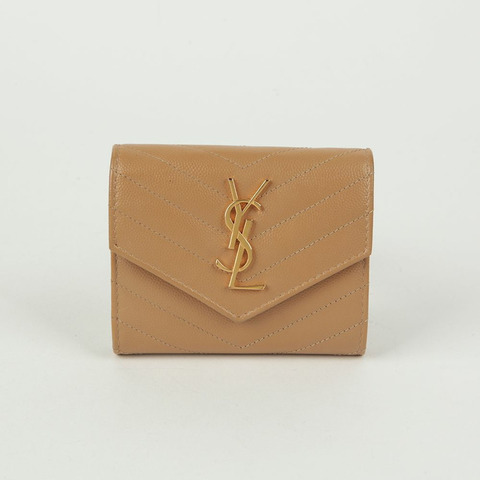 SAINT LAURENT Monogram 緊湊型三折皮夾 403943