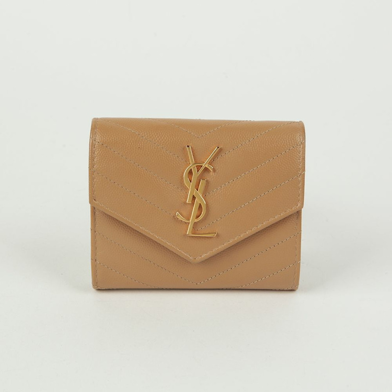 SAINT LAURENT Monogram 緊湊型三折皮夾 403943-0