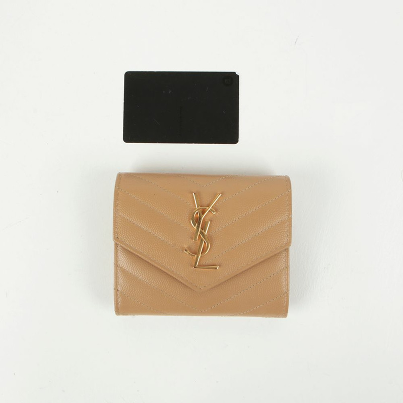 SAINT LAURENT Monogram 緊湊型三折皮夾 403943-9