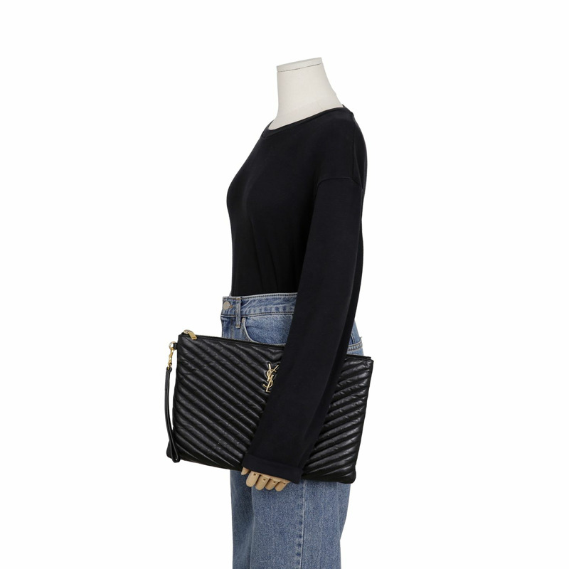 SAINT LAURENT Monogram 資料夾手拿包 440222-17