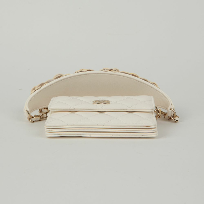 【包稅】CHANEL 山茶花鏈皮夾斜背包-5