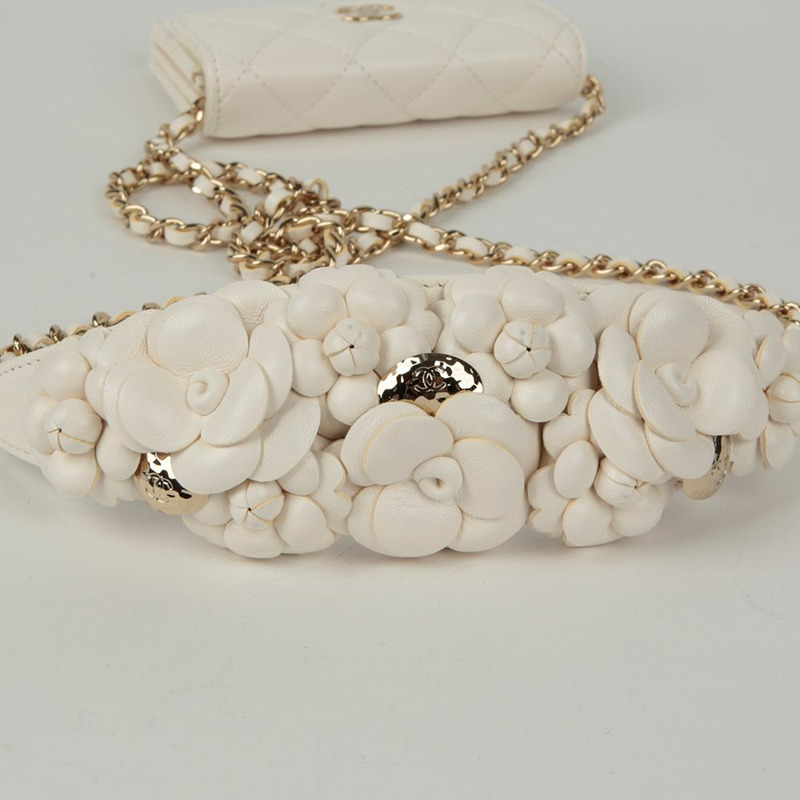 【包稅】CHANEL 山茶花鏈皮夾斜背包-7