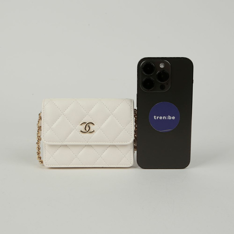 【包稅】CHANEL 山茶花鏈皮夾斜背包-8