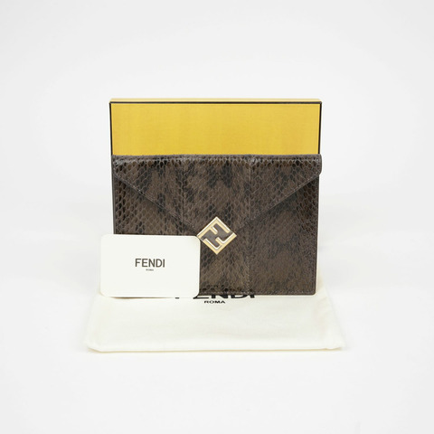 FENDI FF 標誌中型扁平手拿包