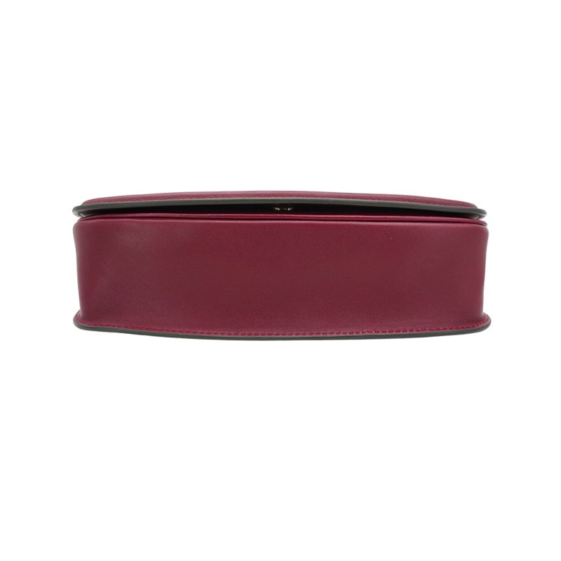 Gucci 展示品 Blondie 光滑皮革手提斜背包(815714-酒紅)-3