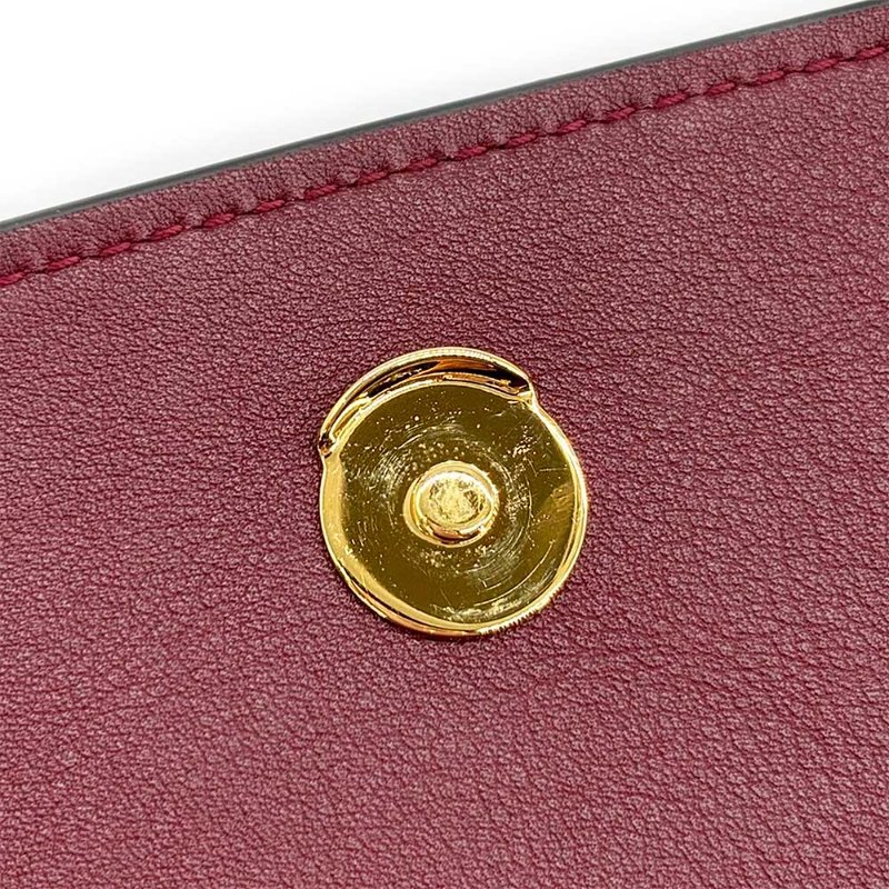Gucci 展示品 Blondie 光滑皮革手提斜背包(815714-酒紅)-7