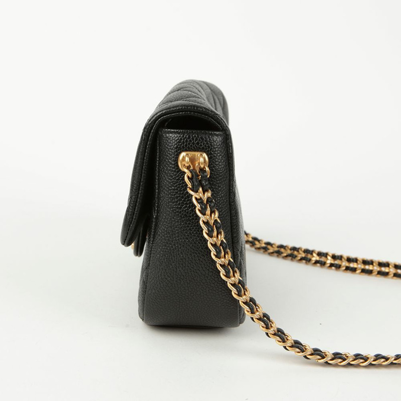 CHANEL Caviar Skin Chain Soul 翻蓋肩斜背包-3