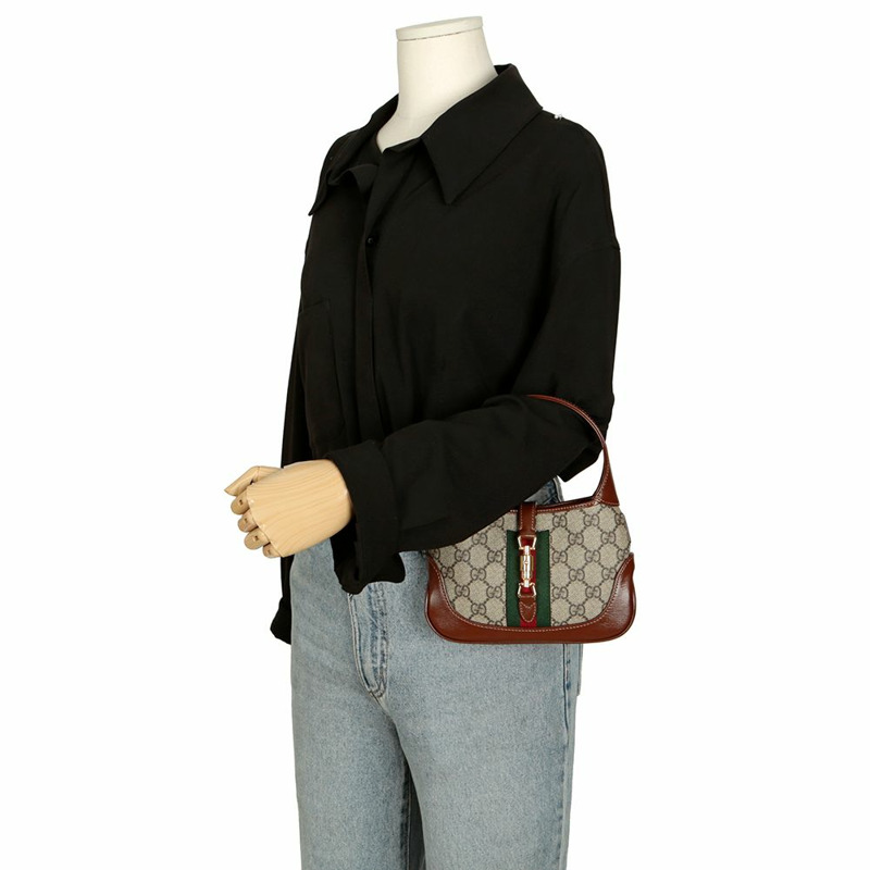 GUCCI 提花 1961 迷你 Hobo 斜背包-8