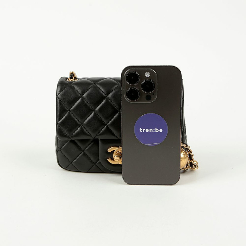 CHANEL Petite Sac 金色球鏈斜背包-7