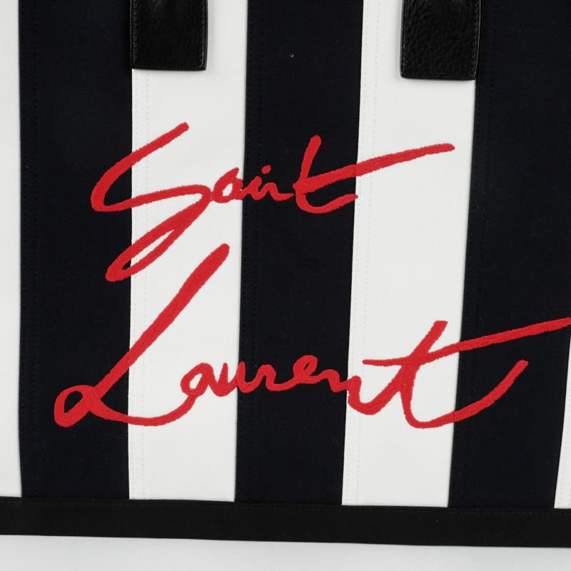 SAINT LAURENT 條紋購物手提袋-2