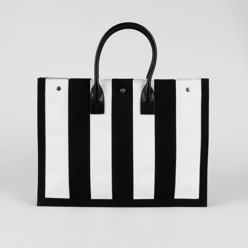 SAINT LAURENT 條紋購物手提袋-4