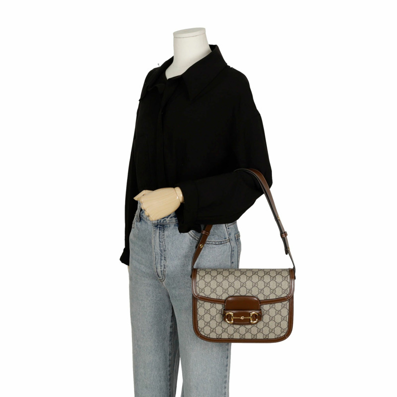 【包稅】GUCCI Horsebit 1955 小號肩斜背包-8