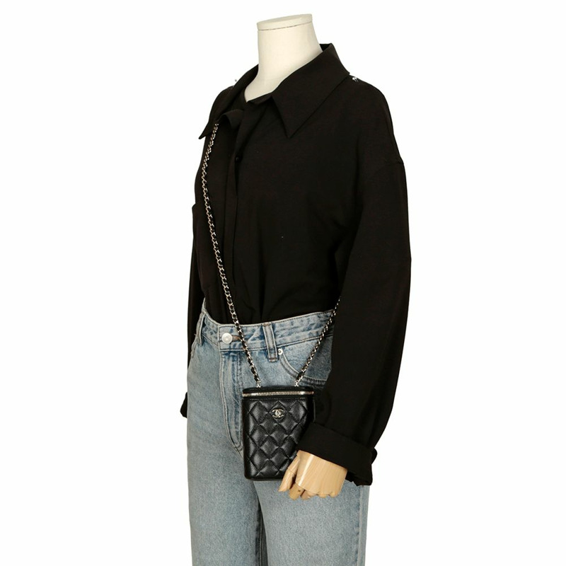 【包稅】CHANEL 魚子醬化妝品彩妝單肩斜背包-9