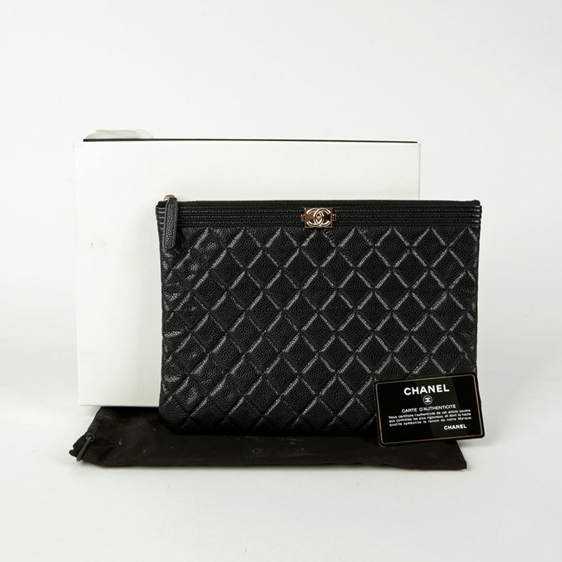 【包稅】CHANEL Caviar Boy 新款中型手拿包-0