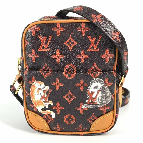 LOUIS VUITTON M44399 Monogram Cat Panam Twin Pochette 帆布肩背包（小號）- 女士棕色