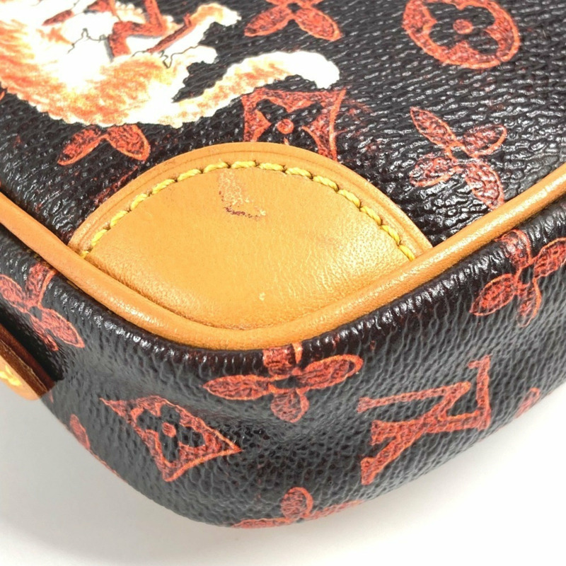 LOUIS VUITTON M44399 Monogram Cat Panam Twin Pochette 帆布肩背包（小號）- 女士棕色-4