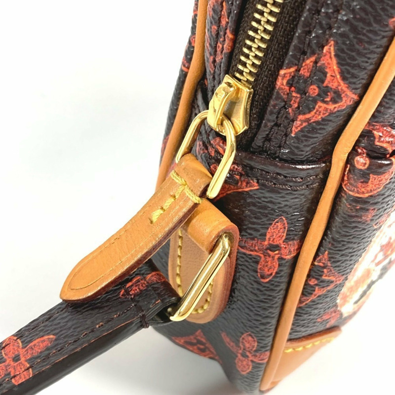 LOUIS VUITTON M44399 Monogram Cat Panam Twin Pochette 帆布肩背包（小號）- 女士棕色-8