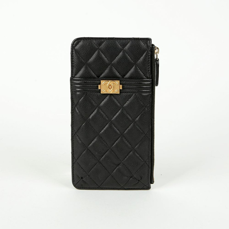CHANEL Caviar Skin Boy 手機夾卡包-0