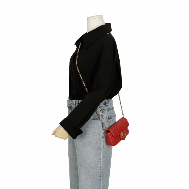 【包稅】GUCCI 476433 GG Marmont 超迷你鏈條單肩斜背包-10