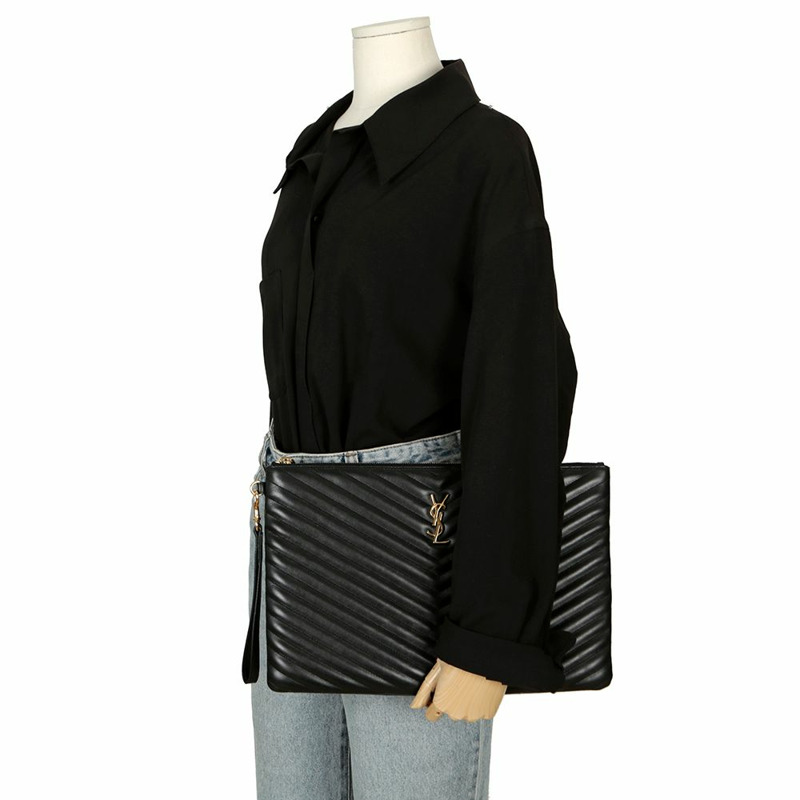 SAINT LAURENT Monogram 資料夾手拿包 440222-10