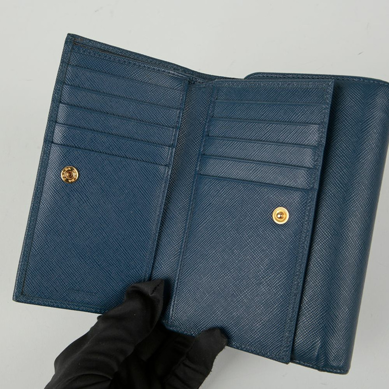 PRADA 金屬標誌緊湊型皮夾-9