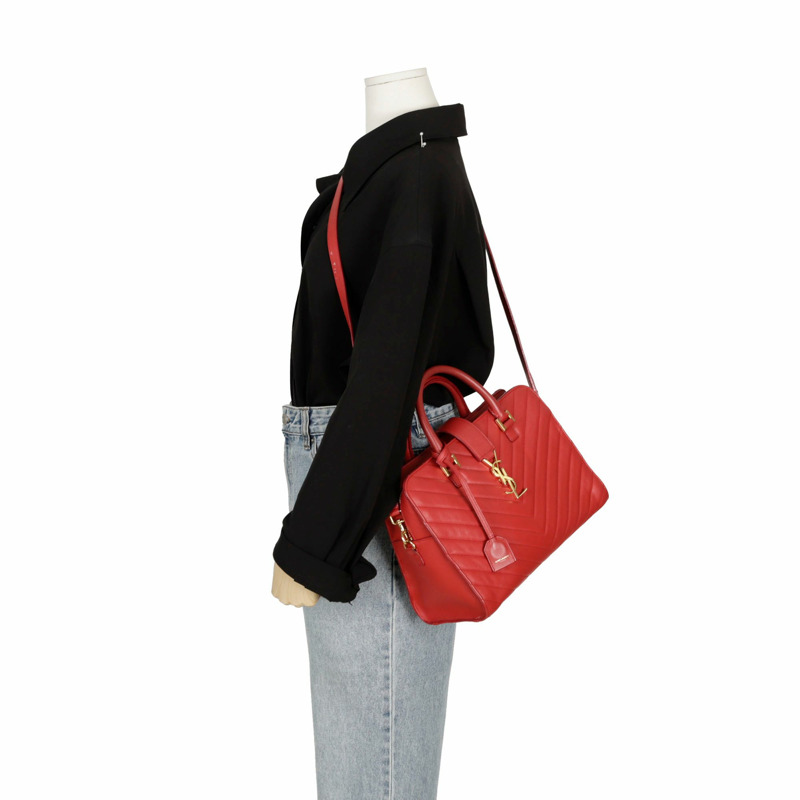 SAINT LAURENT Chevron Cabas 小號手提包-13