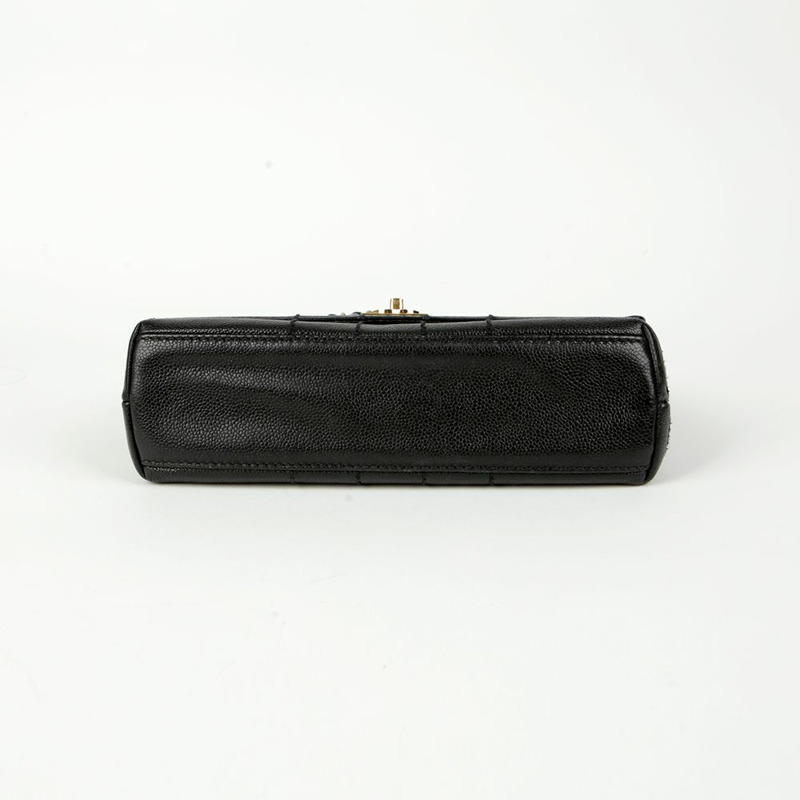 CHANEL Caviar Skin Wild Stitch 巧克力條翻蓋鏈條單肩包-5