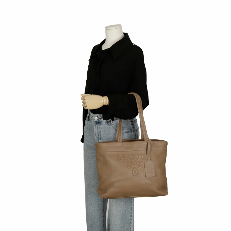 【包稅】PRADA 1BG414 單色手提袋-10