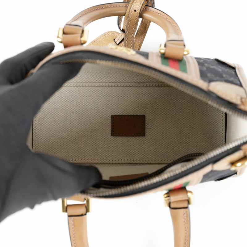 GUCCI Ophidia Web 迷你頂部提把托特單肩包-11