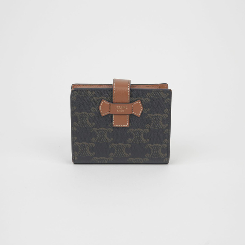 CELINE 10H262DB7 Triomphe 小號肩帶皮夾-1