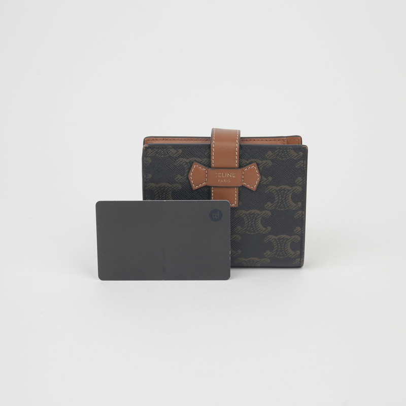 CELINE 10H262DB7 Triomphe 小號肩帶皮夾-10