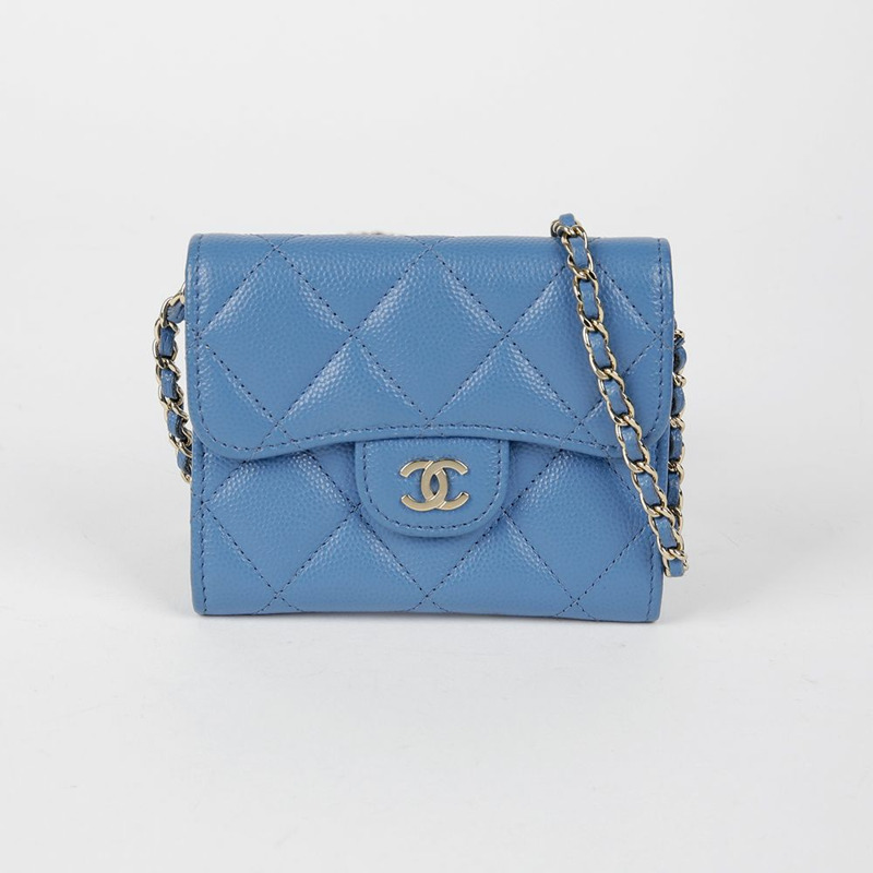 CHANEL Caviar Skin 經典鏈條皮夾斜背包-1