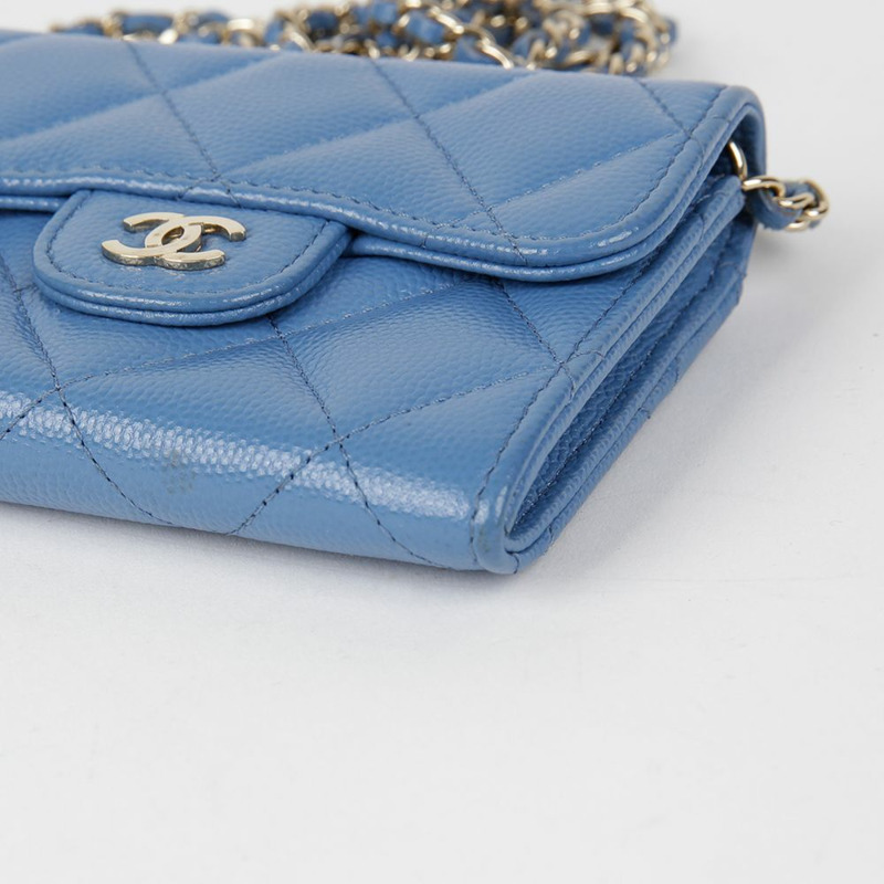 CHANEL Caviar Skin 經典鏈條皮夾斜背包-6